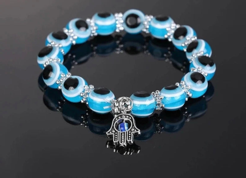 2 Evil Eye Bead Bracelets Lucky Blue Amulet Nazar Protection Kabbalah —  AllTopBargains