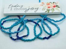 Load image into Gallery viewer, “At Sea” Waist Beads with clasps Teal, Dark Blue &amp; Light Blue
