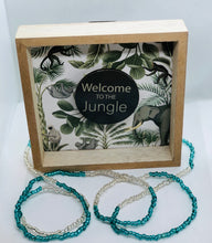 Load image into Gallery viewer, “Must See” Waist Beads with clasps Teal &amp; Clear Beads
