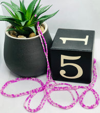 Load image into Gallery viewer, “Nothing But Pink” Tie On Waist Beads with Pink &amp; White Beads
