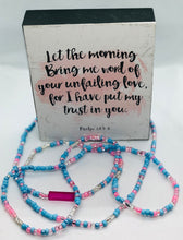 Load image into Gallery viewer, “Baby Girl” Tie on Waist Beads with Pink, Blue and Clear Beads
