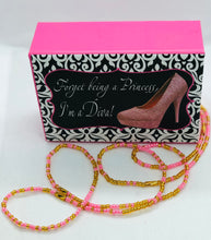 Load image into Gallery viewer, “Rose Gold” Waist Beads with clasps Pink &amp; Gold Beads
